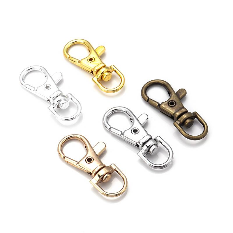 10pcs/bag Retro Alloy Keychain Lobster Clasp Hooks Swivel Split Key Ring For Dog Chain Bag Key Pendant Connector Accessories