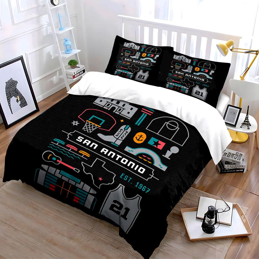 San Antonio Iconic Landmarks Bedding Duvet Cover Set Duvet Cover Pillowcases (1*Duvet Cover 2*Pillowcases, without duvet insert)