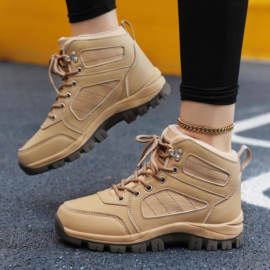 TUINANLE Autumn Women's Outdoor Breathable Hiking Shoes Soft Sole Sneakers for Camping Men High Top Boots Spring