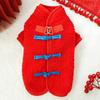 Chinese Style Qipao Pet Coat for Small Dogs - Red Sherpa Dog Jacket with Frog Buttons (Lucky Festive Design)