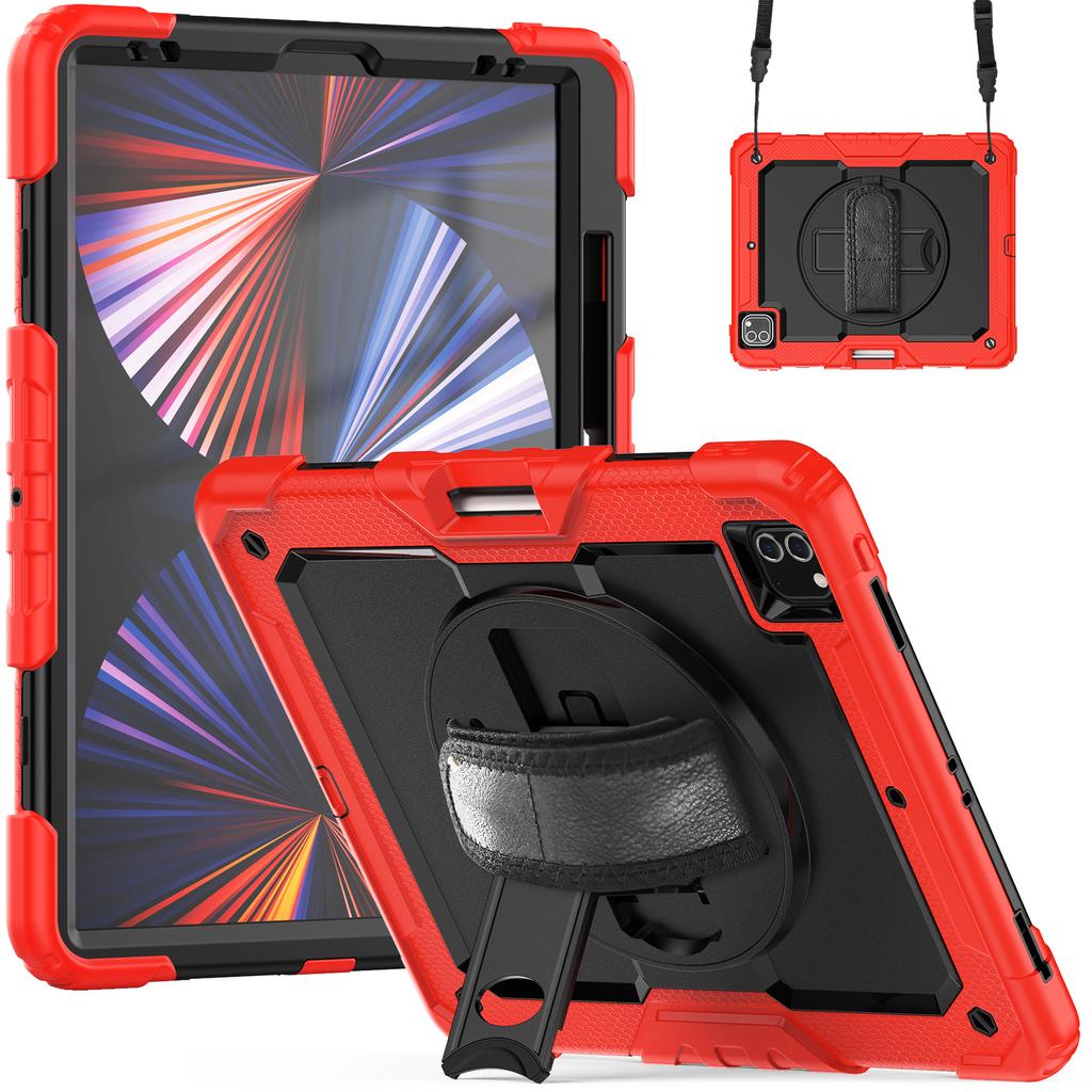 Armor Stand Case Universal for IPad Pro12.9 2018 2020 2021 2022 3rd 4th 5th 6th Gen Hybrid Cover with Screen Protector 3-Layers