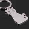 Personalized Glossy Cat Keychain - Custom Metal Keyring with Logo, Creative Pet Gift