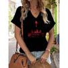 Printed T-shirt, casual loose short sleeved fashionable top