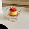 High Foot Glass Ice Cream Cup Round Nordic Style Creative Transparent Design Milk Fruit Yoghurt Bowl Cup Drinkware Home Applies
