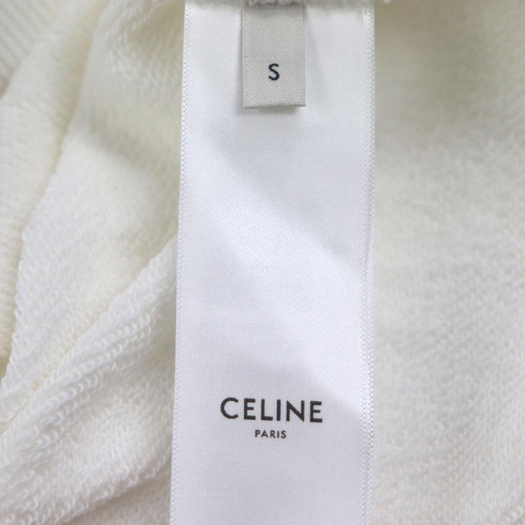 Celine Hoodie White Cotton Mens S 2Y753670Q Used