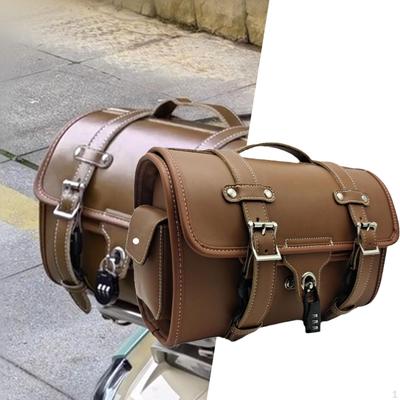 Bolsa trasera para motocicleta, con cremallera, resistente, vintage, para almacenamiento de motocicletas, resistente al agua