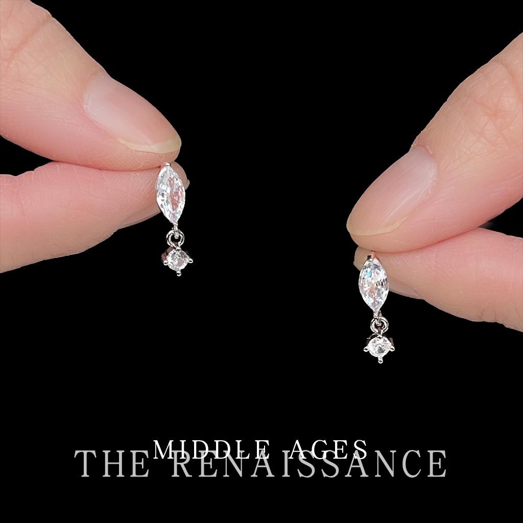 Horse eye zircon water drop earrings niche commuter wind earrings