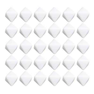 30pcs 8 Sided Blank White Dices for Board Games Teaching Plastic Multifunctional DIY Dices