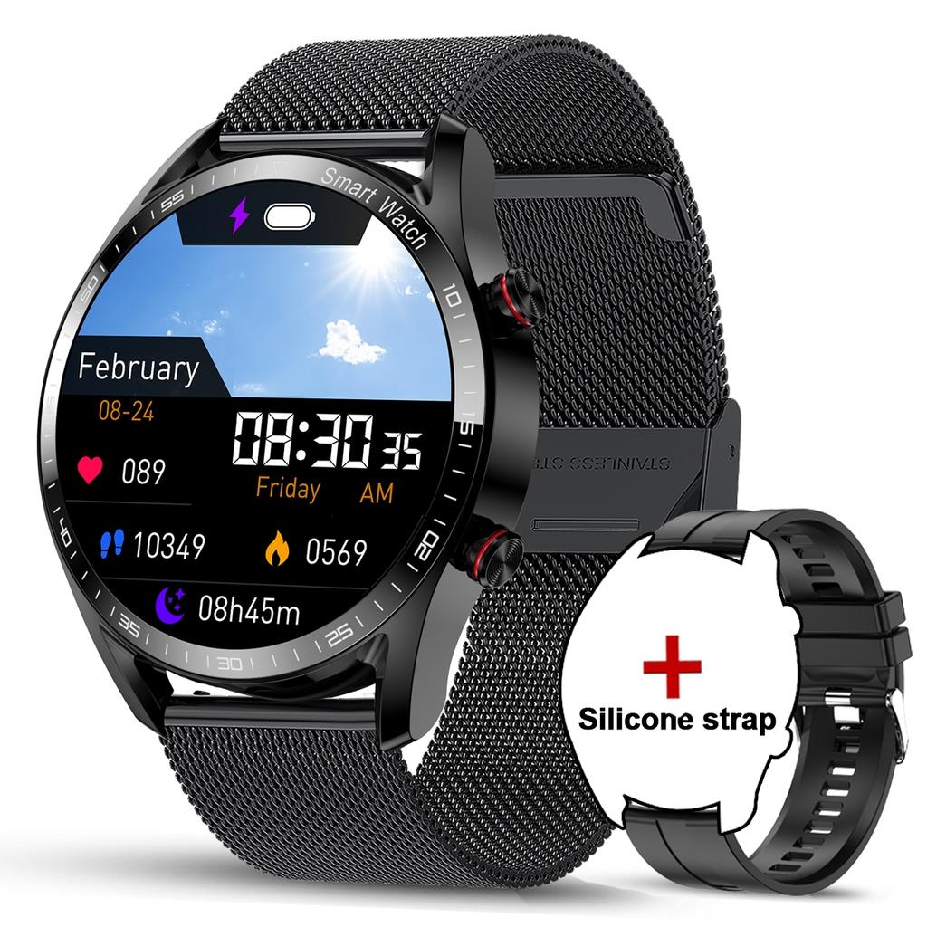 New Bluetooth Call Smart Watch Men Heart Rate Health Monitoring Voice Assistant Waterproof Fitness Tracker Sports Smartwatch