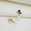 Pinkdudu Mode 3 Farbe Schmetterling Imitation Perle Ohrringe Süße Zirkon Insekt Ohrring für Frauen Schmuck Geschenke PD1397