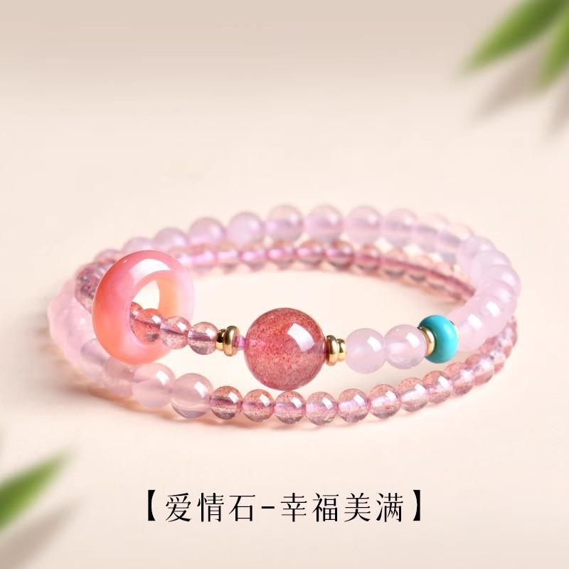 Natural Amethyst Citrine Tiger Eye Beaded Bracelet Set Womens Stackable Luxury Crystal Jewelry