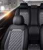 All-Season Universal Leather Car Seat Cover with Diamond Design - Breathable & Durable for Five Seats