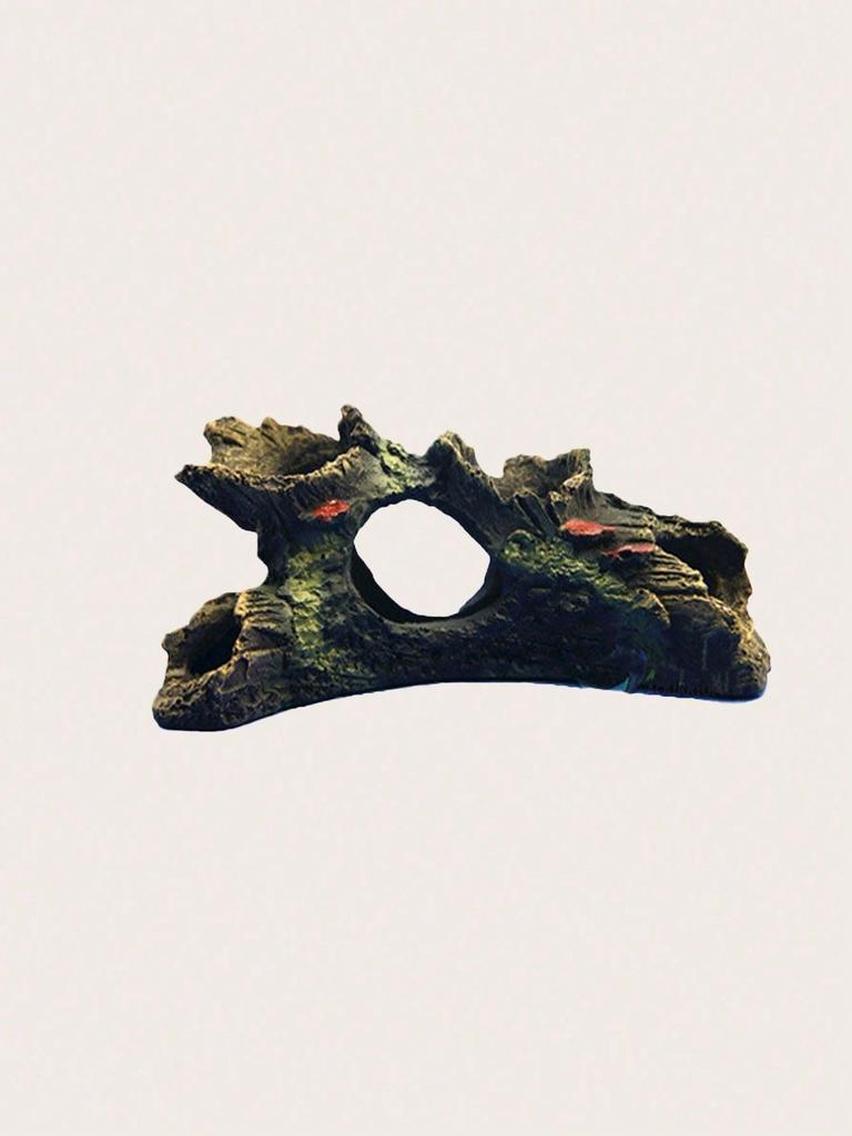 1 szt.-Dekoracyjne pnie drzew do akwarium, drewniane produkty do akwarium z otworami i kryjówkami, małe dekoracje żywiczne-losowe