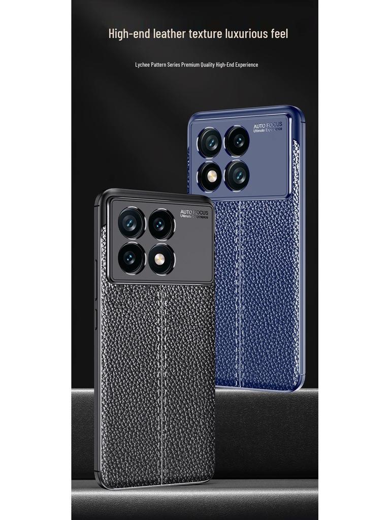 Redmi Note 15 Pro/K80 Pro Leather Texture Soft Case - Plain Leather Protective Cover
