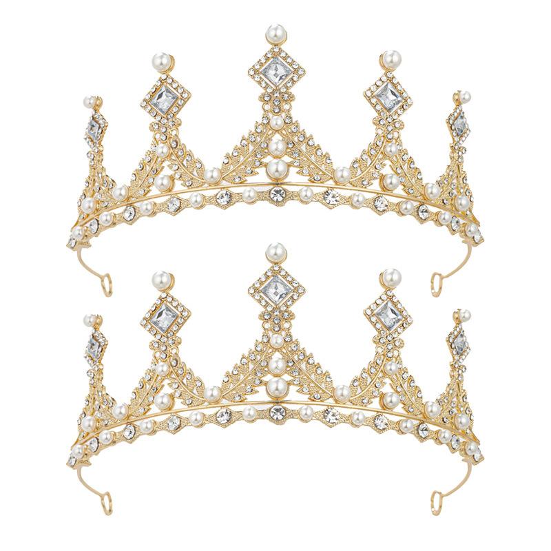 High end Pearl Crown Headwear Headband Children's Princess Birthday Crown Girls' Hairpin Little Girls' Hair Accessory Headband