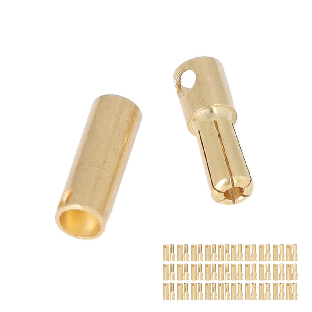 30 Sets Battery Connectors Gold Plated Brass Battery Power Connection Male Female Plug Kit