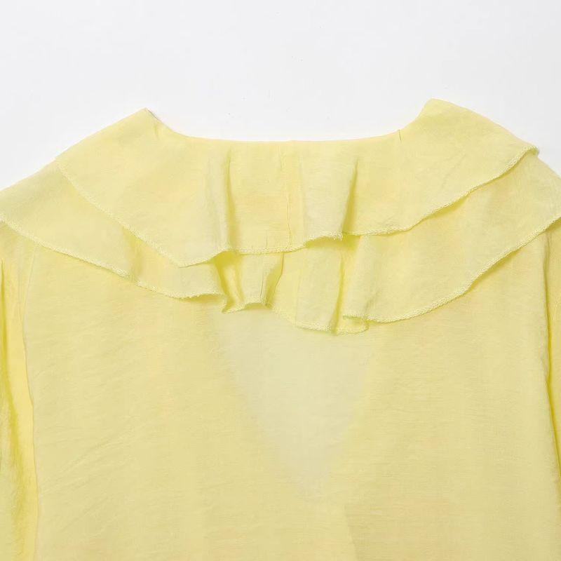 Araltay New Arrival Fashion Style Women's Fashion All-Match Minimalist Laminated Decoration Shirt Tops 40460734