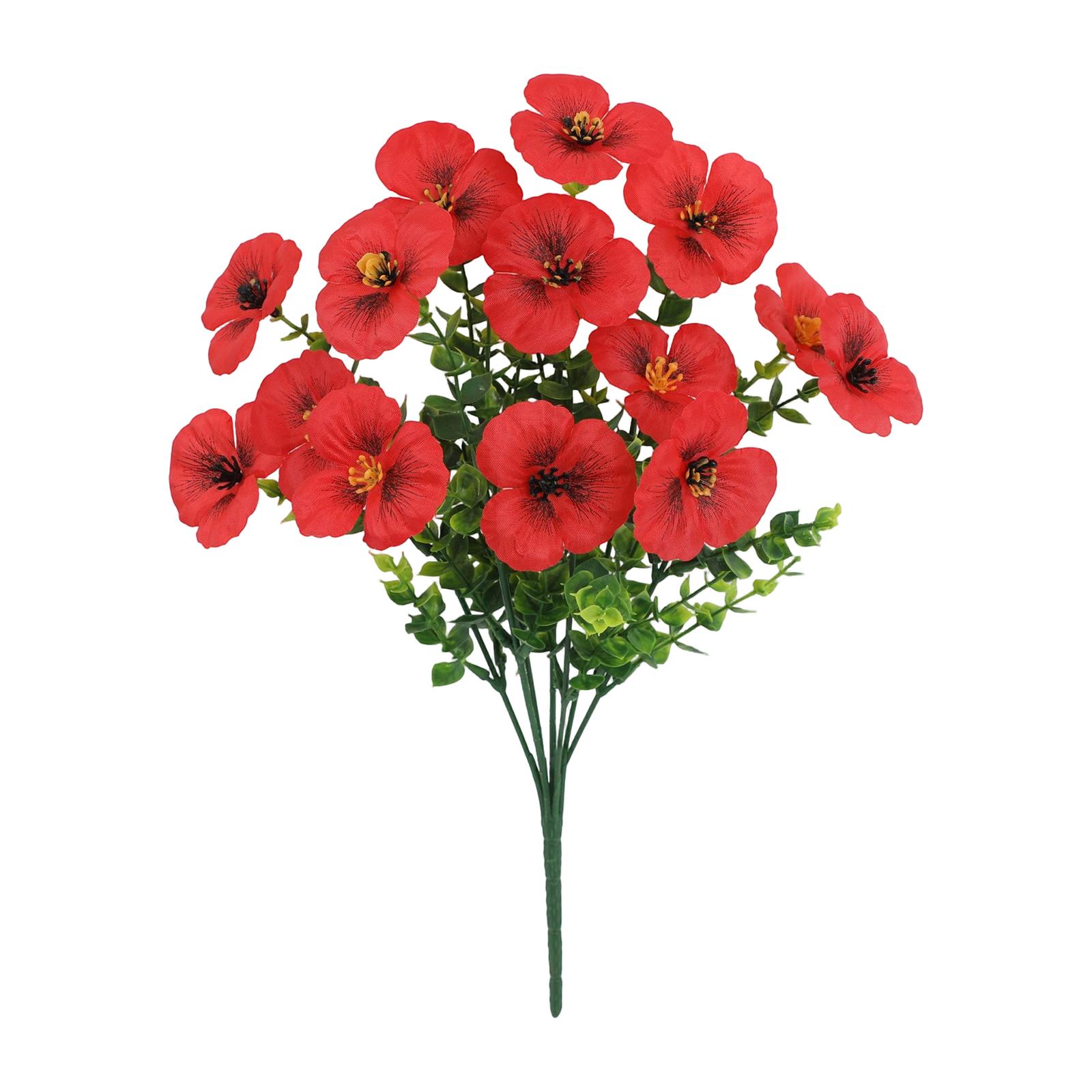 

3pcs Artificial Flower Christmas House Decoration Set Faux Floral Arrangement for Holiday Home Indoor Outdoor Use One Size червоний
