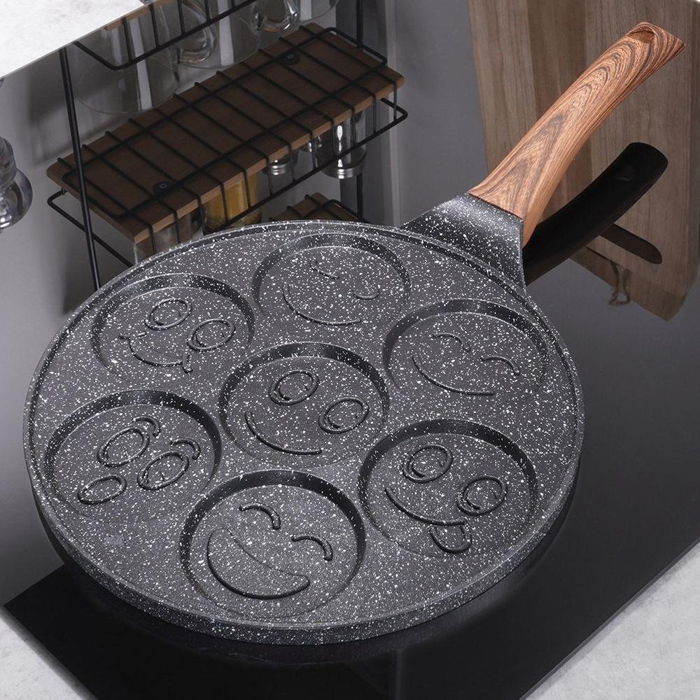 Granite egg pan 7 holes BLACK&WOOD 26 cm