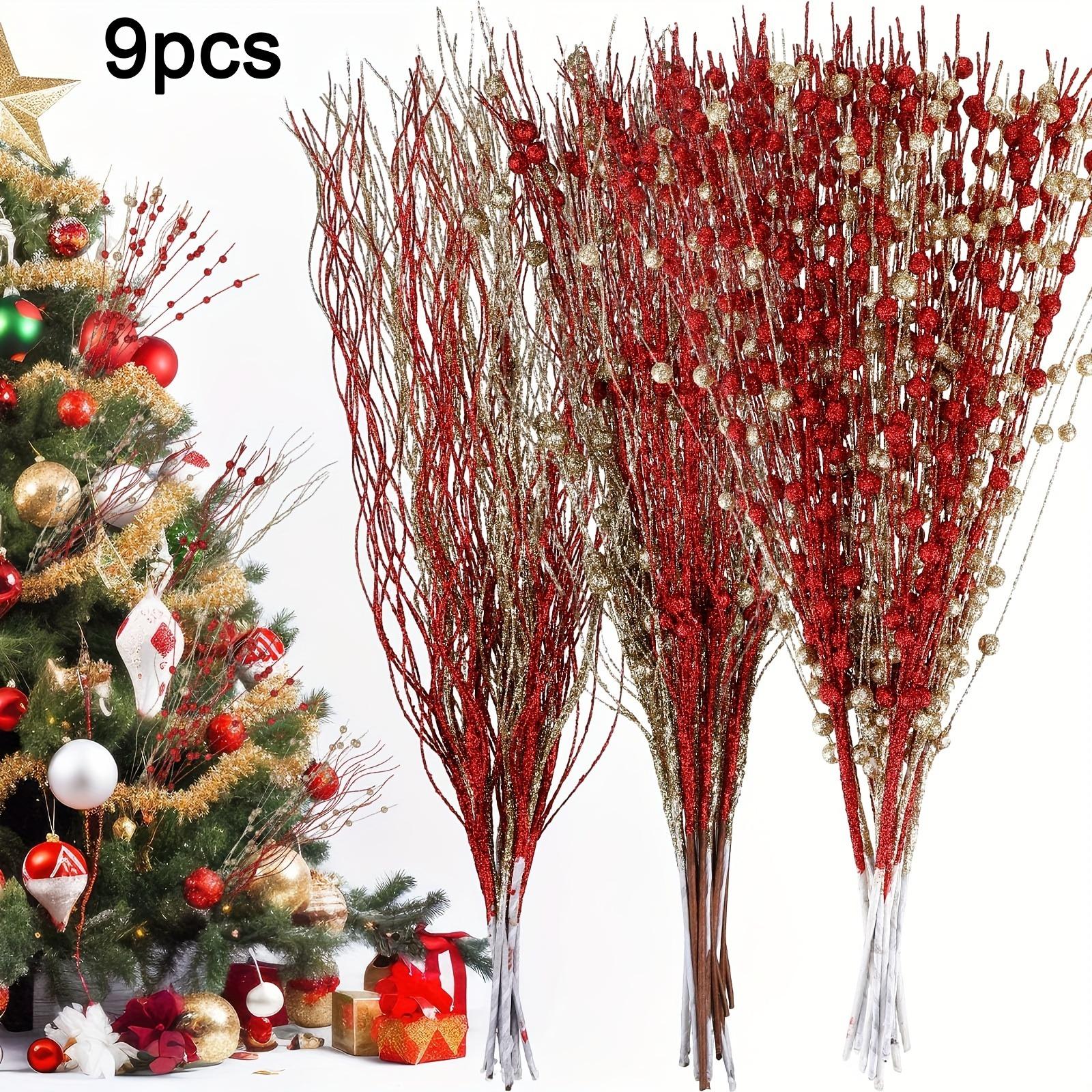 

9/18 шт. Блестящий искусственный ягодный букет Рождественское украшение Елочные игрушки для домашнего декора Подарки Аксессуары на Новый год 2026