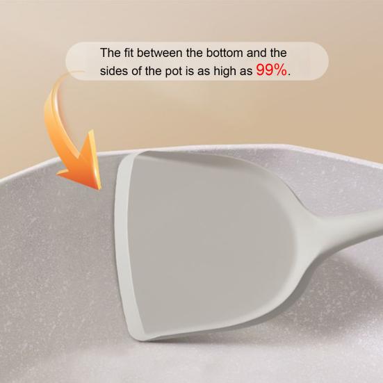 High Temperature Resistant Cooking Spoon Anti-Slip Handle Food Grade Silicone Non-Scratch Pot Protecting Spatula Soup Spoon Colander