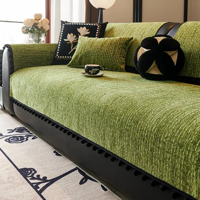 Woven Cotton And Linen Sofa Cushion For All Seasons Universal Non-slip Sofa Cover Cover New  Backrest Cover Cloth Towel
