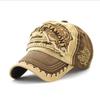 Men Embroidered Tiger Baseball Cap Washed Vintage Sun Protection Snapback Hat