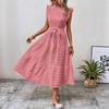 2026 European and American Women's Clothing Summer New Fashion Fungus Edge Flying Sleeves Lace Texture Dress