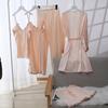 Pajamas women's summer ice silk thin sexy lace suspender nightgown spring and autumn nightgown five-piece silk loungewear
