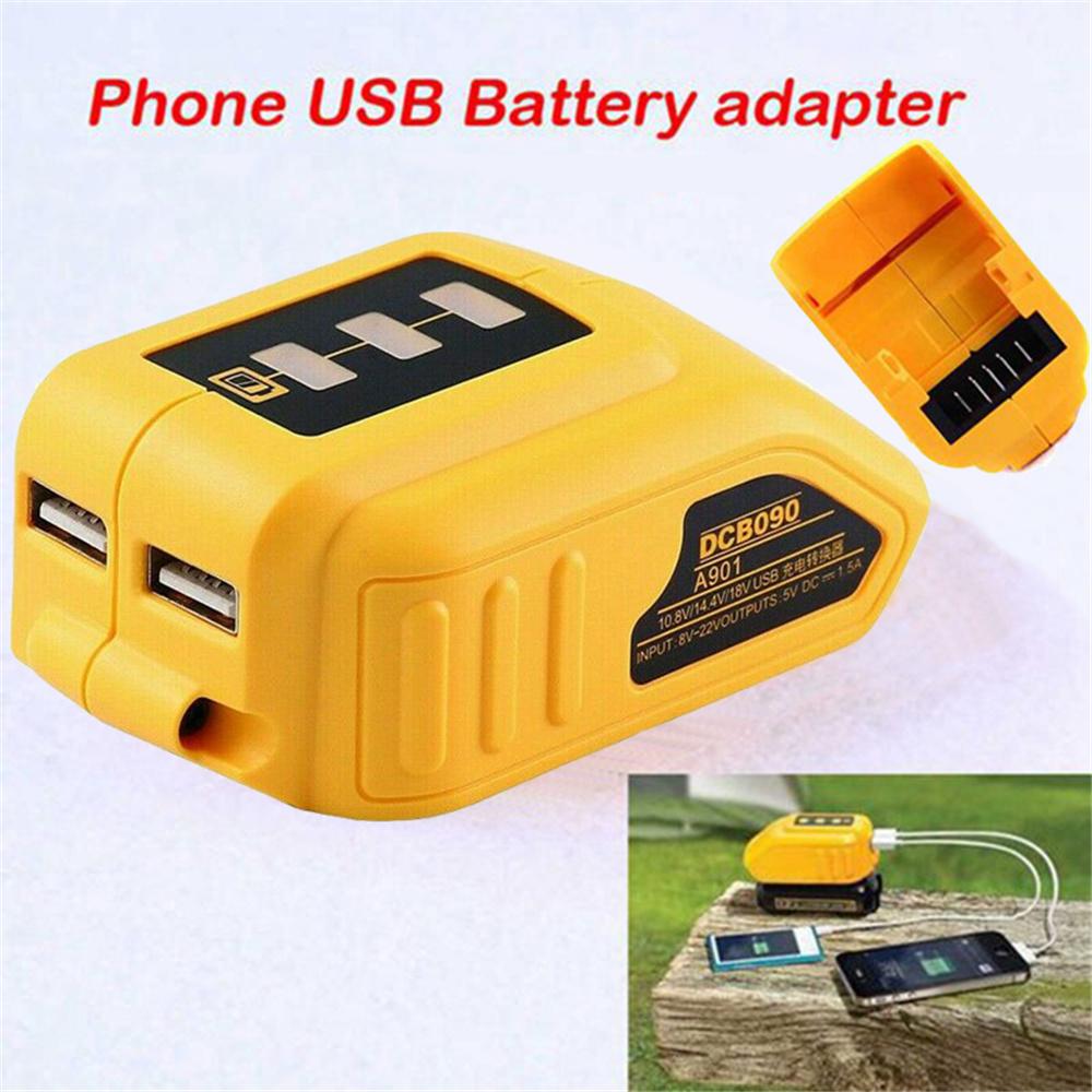 

12V-18V USB Charger Power Source li-Ion Battery Adapter for DEWALT DCB090