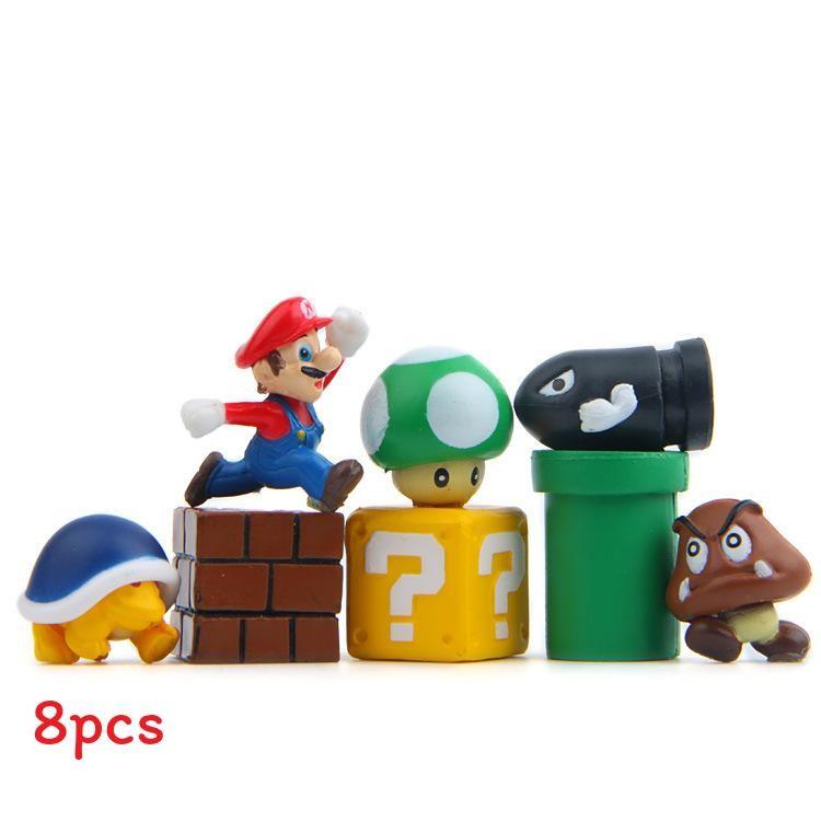 

Super Mario Cartoon Style Pvc Toy Figures Set For Office And Displays Hobby