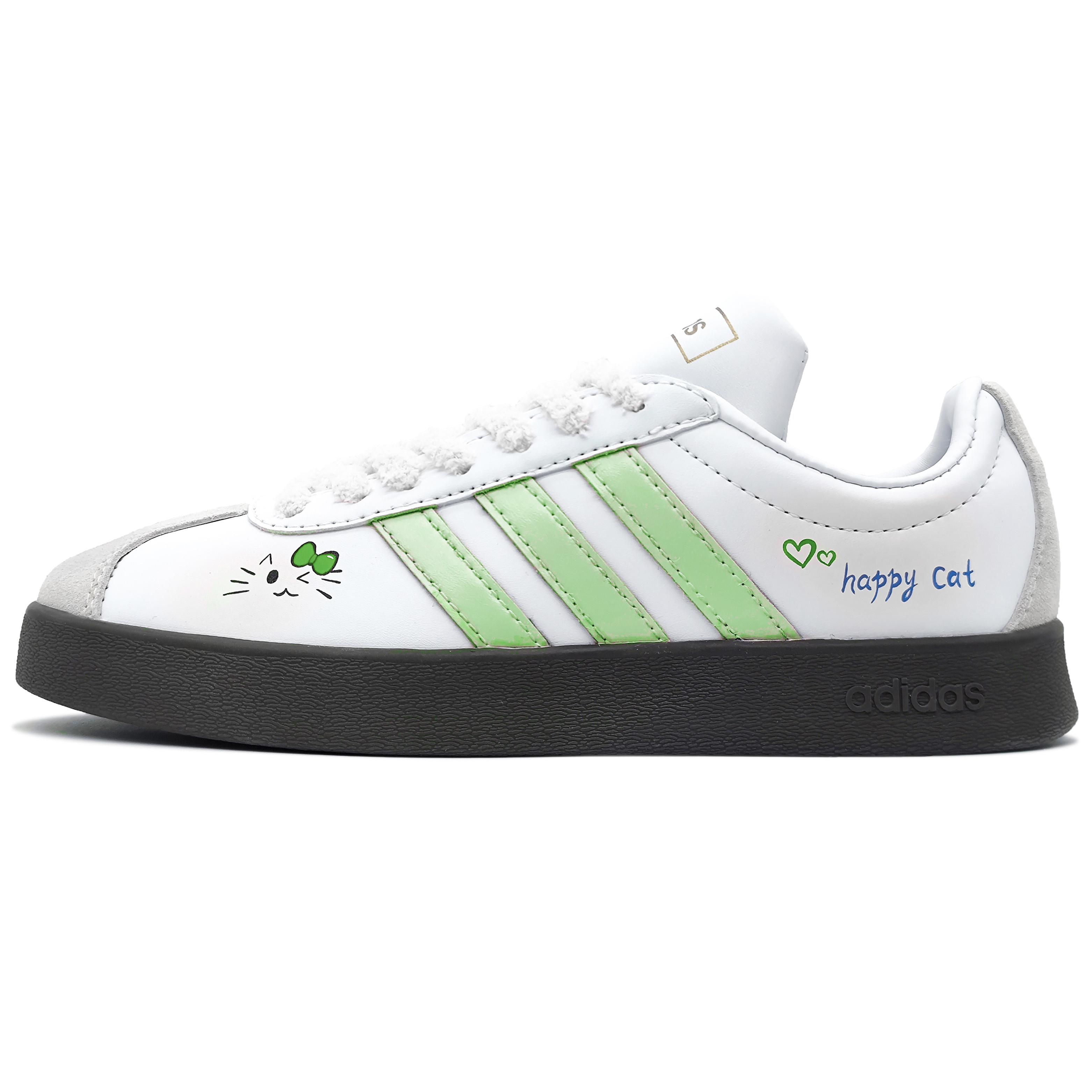 

Adidas Neo VL Court 2.0 Low top Skateboard Shoes Unisex White Green ID6015(Team1148-) 46⅔