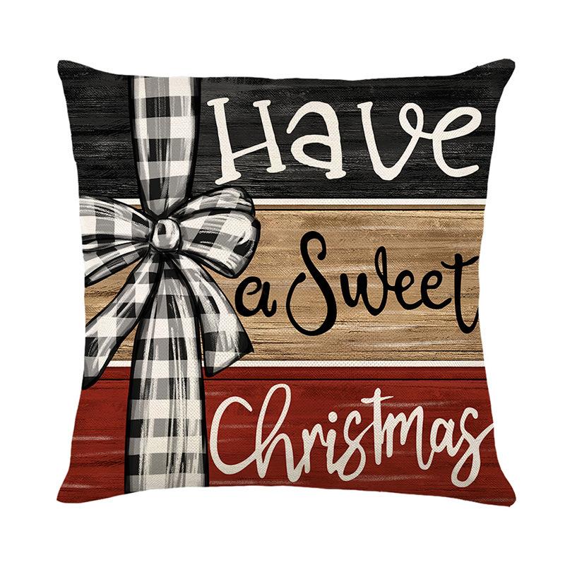 Christmas Atmosphere Pillow Cover Home Sofa Snowman Cushion Cover Holiday Decoration Bedroom