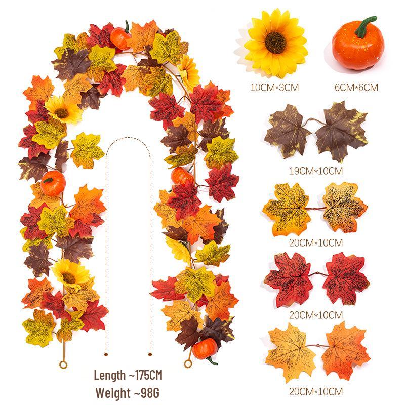 Thanksgiving Maple Leaf & Sunflower Vine Decoration for Home and Festival 