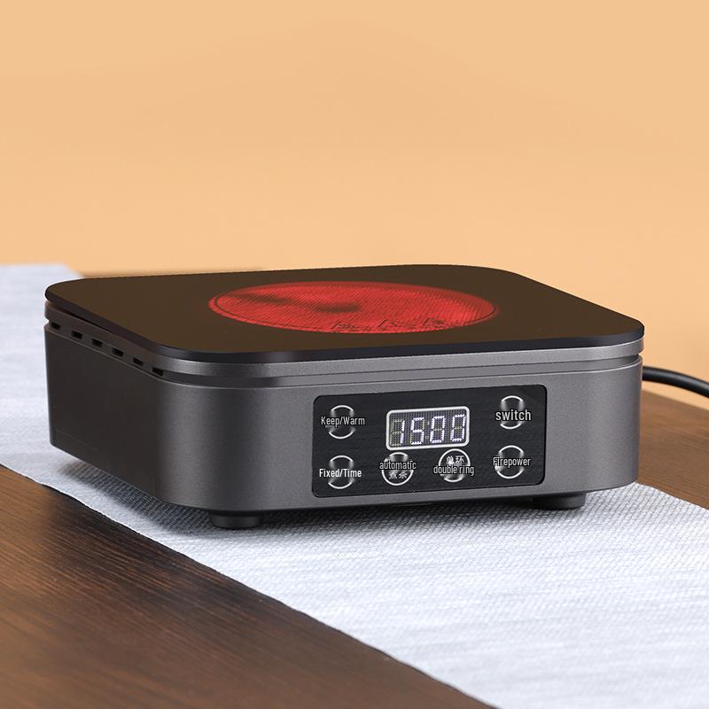 Smart Electric Ceramic Double Ring Tea Brewing Stove - High Power, Timer, Heat Preservation for Small Households