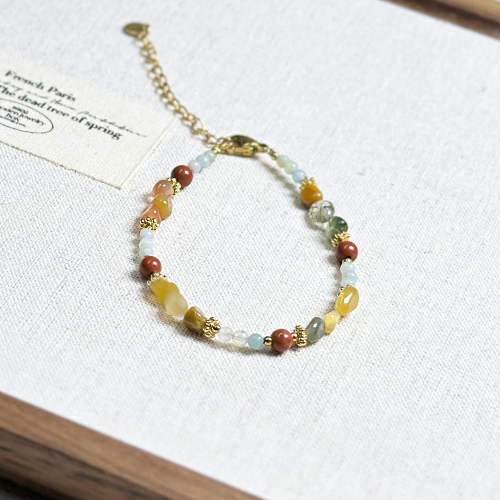 High-End Red Agate, Turquoise & Crystal Women's Bracelet with Natural Pearl