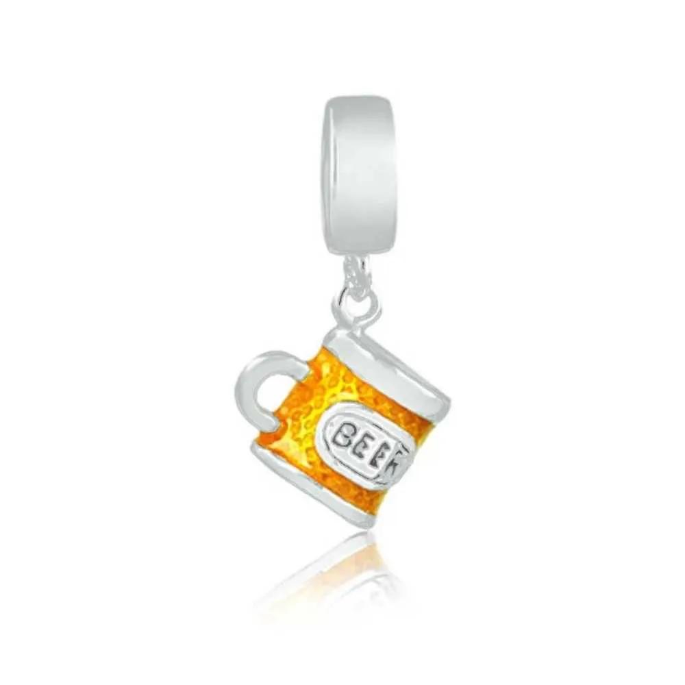 New 925 Silver Charm Fit Bracelet Accessories Women Jewelry Summer Limit Series Ice Cream Beer Red Wine