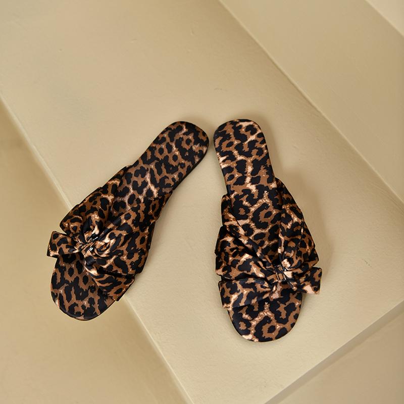 

Модные женские тапочки, балетки, летние новинки, горячая распродажа, круглый носок, леопардовый принт, модные и сексуальные женские шлепанцы 42 шоколадный