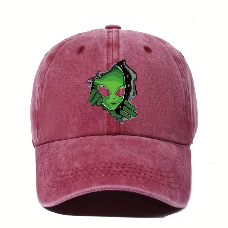 Alien Patterned Baseball Cap Adjustable for Men and Women, Ideal Choice for Outdoor Fashion, Playful Patterned Hat