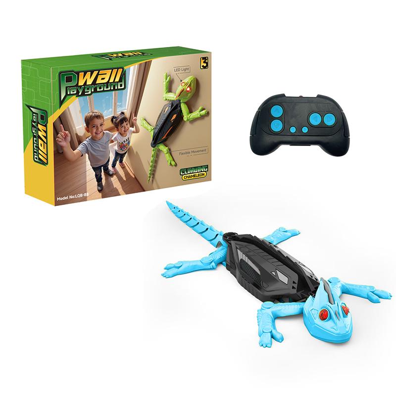

Electric Remote Control Lizard Climbing Wall Climbing Toy Remote Control Wall Crawler Gecko With Led Eyes Car Toys Children Gift синий