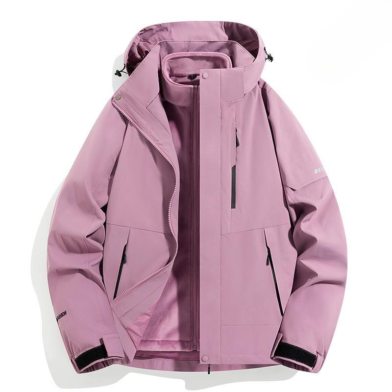 Fall/winter New Three-in-one Jacket Female Detachable Two-piece Waterproof Coat.