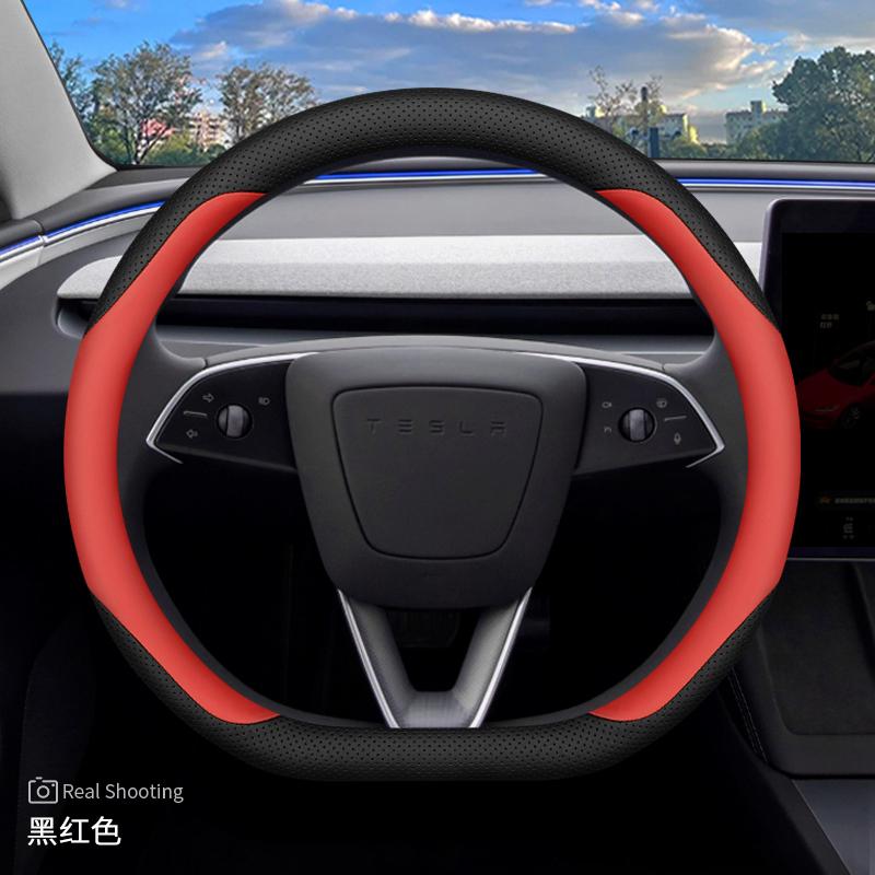 Leather Car Steering Wheel Cover for Tesla Model Y 3 Juniper Zunifer 2025 2026 Accessories