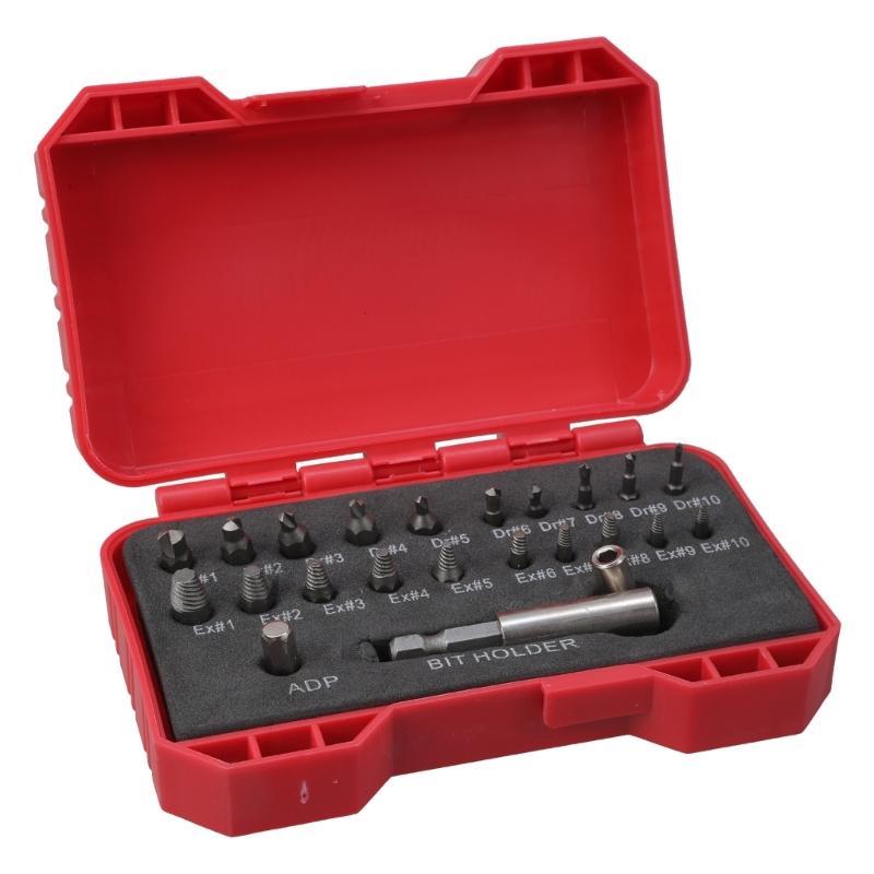 Screw Extractor Set Tools Gifts for Men Broken Damaged & Stripped Screw Remover Set 24Pcs Demolition Tool