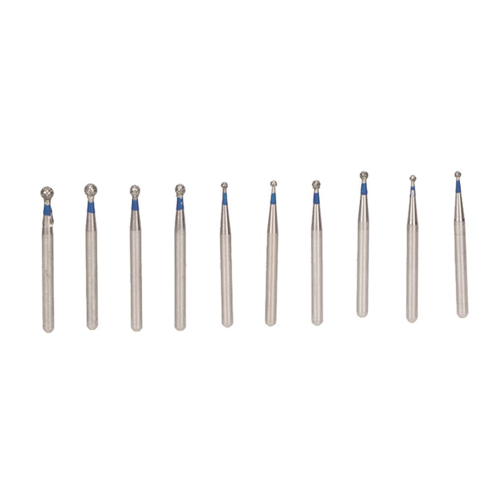 10pcs Spherical Dental Burrs Reduce Injury High Hardness Stainless Steel Dental Handpiece Burrs for