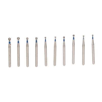 10pcs Spherical Dental Burrs Reduce Injury High Hardness Stainless Steel Dental Handpiece Burrs for Polishing