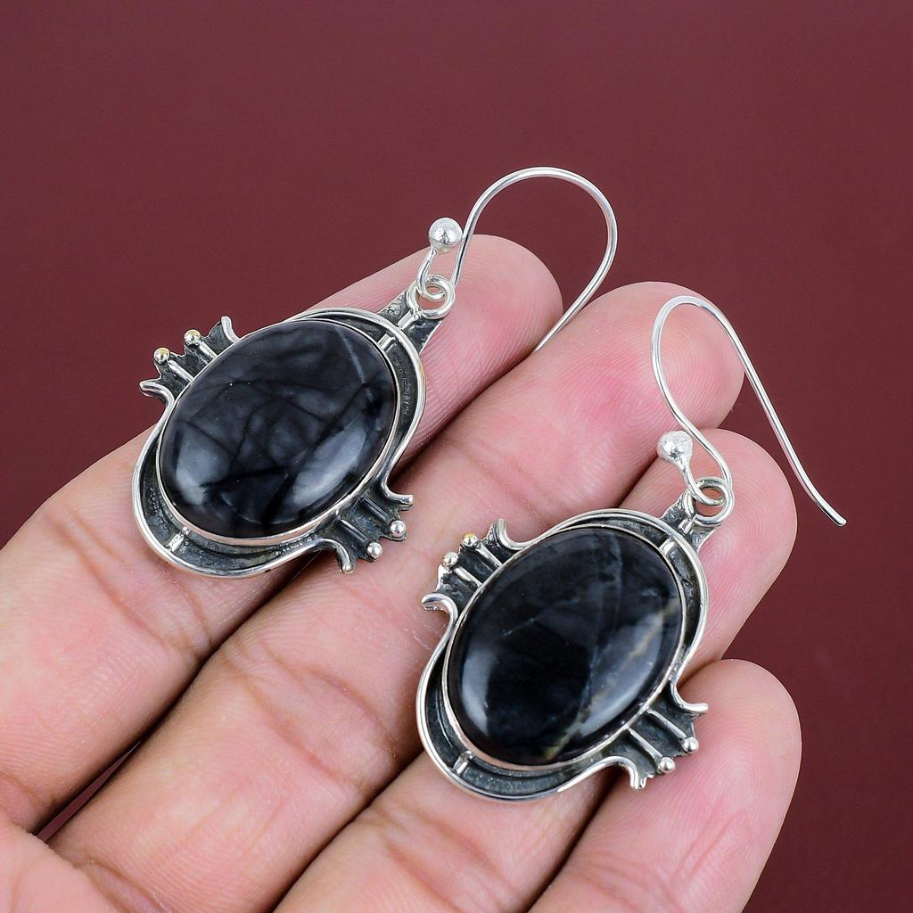 Picasso Jaspis Ohrringe Sehr hübsche Edelstein Ohrringe Dezenter Schmuck 925 Sterling Silber Ohrringe Handgefertigte Ohrringe Boho Schmuck Geschenke für Mama