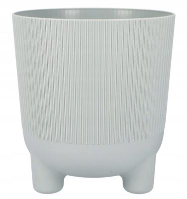Light Gray Flowerpot On Legs 15x14 Cm Decorative Plastic Aria
