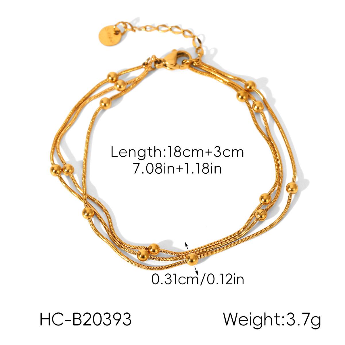 

Euro-American style three-layer titanium steel necklace accessory for women, light luxury beaded chain
