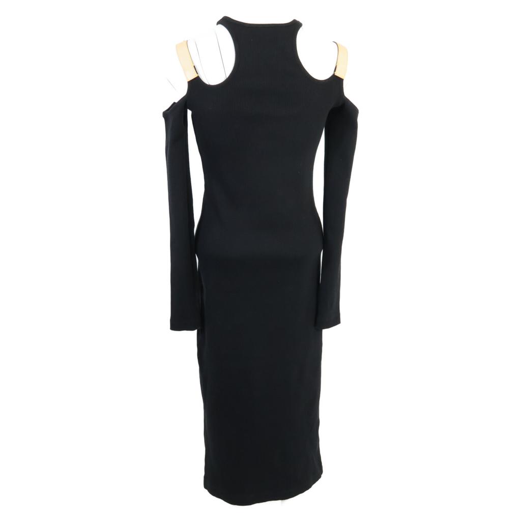 Louis Vuitton [Domestic Regular/24 Stainless Steel] RW241WW GXW FQJD12 Eyelet Tab Dress/ Dress XS blackUsed