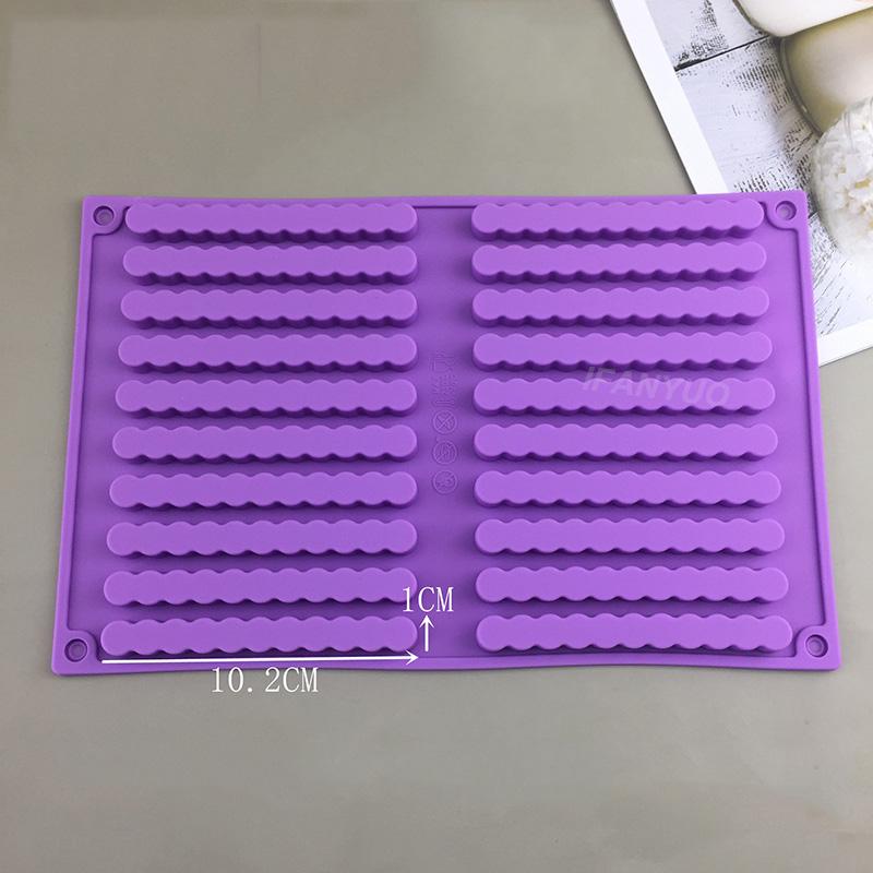 20/40 Holes Wave Rectangle/Cylinder Fondant Chocolate Silicone Mold Ice Cube Tray Mold Soap Resin Cake Candy Baking Decoration